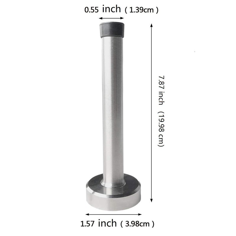 KOLAKO Long Door Stops, 8 Inch Stainless Steel Doorstop, Brushed Door Stopper, Anti-Collision Resistance with Rubber Absorber, Doors Holder Catch Wall Protector Silver (1 Pack) - Image 2